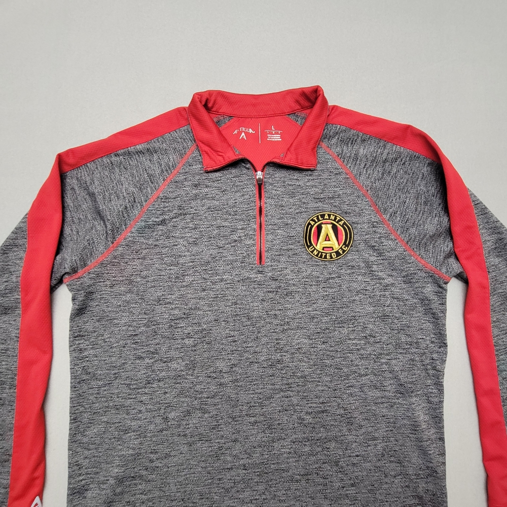 Atlanta United Gray & Red Quarter-Zip Pullover